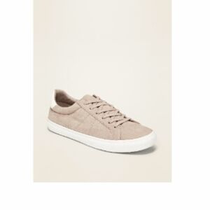 Old Navy Sneakers Faux Suede Lace Up Light Taupe Tan Brown 10